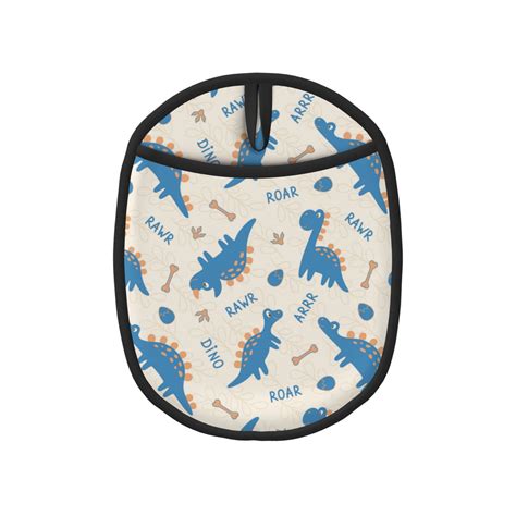 Cute Blue Dinosaur Pot Holders For Kitchen Heat Resistant Oven Mitts Hot Pads With Pocket Non