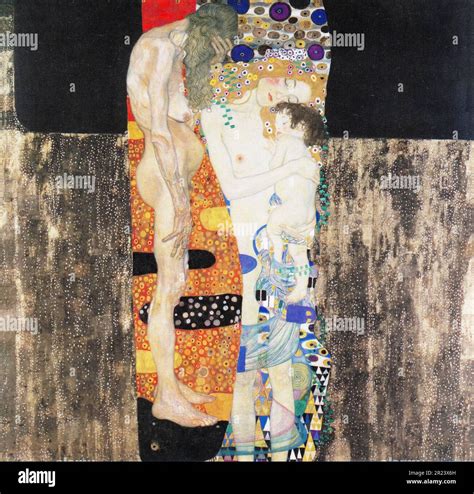 Tableau de Gustav Klimt les trois âges de la femme 1905 Photo Stock