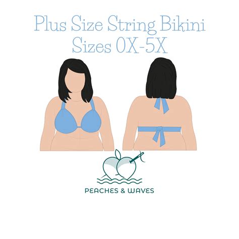 Plus Size String Bikini Top PDF Sewing Pattern Etsy