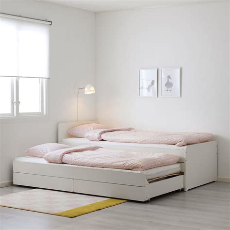 SlÄkt White Bed With Underbed And Storage 90x200 Cm Ikea