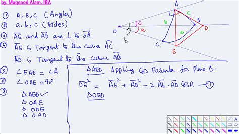 Derivation Of Cosine Formula Spherical Trigonomerty Youtube