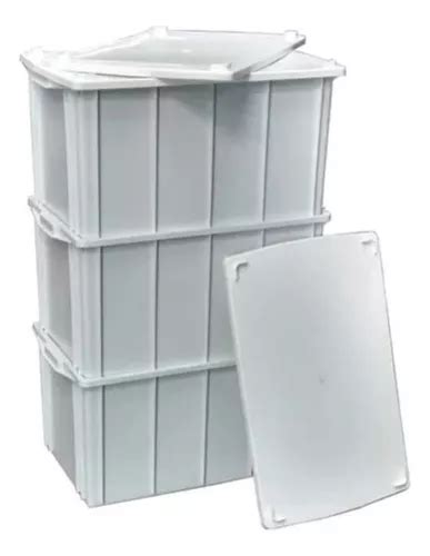 Caixa Plastica Container 140l Branca Tampa 1010 Parcelamento Sem