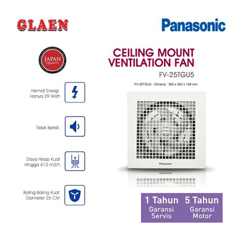 Jual Exhaust Fan Panasonic Inch Fv Tgu Ceiling Plafon Panasonic