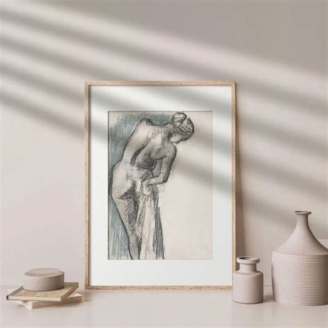 Portrait Of Nude Woman By Edgar Degas Vintage Art Print Of Woman Sketch Famous Paintings