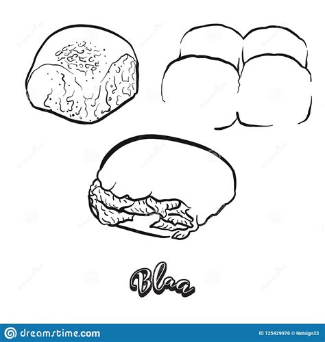 Bosquejo Dibujado Mano Del Pan De Blaa Ilustración Del Vector