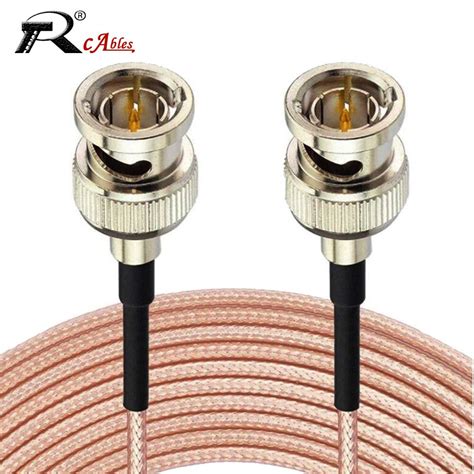 Rg Cabo Ohm Bnc Macho Ngulo Direito Para Bnc Macho Plug Conector