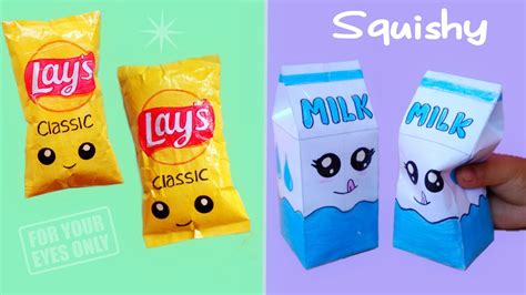 Cara Membuat Squishy Kotak Susu Dan Bungkus Lays Kreasi Dari Kertas