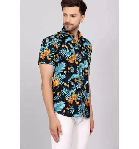 Printed Cotton Mens Regular Fit Casual Shirt Half Sleeves At Rs In