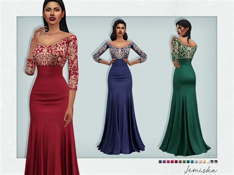 Sims 4 Jemisha Dress By Sifix2 New Mesh 15 Swatches Base Game