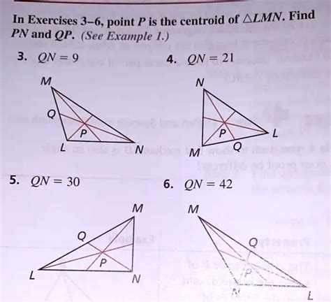 Solved In Exercises 3 6 Point P Is The Centroid Of Almn Find Pn And