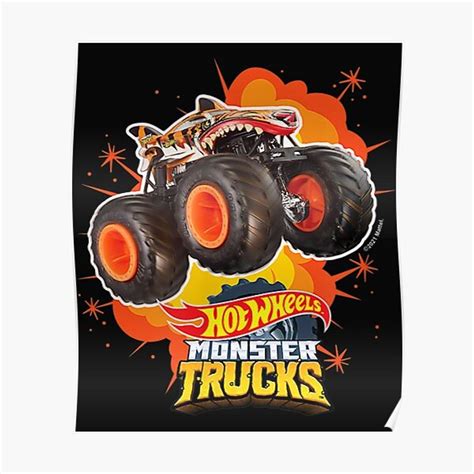 Hot Wheels Monster Trucks Tiger Shark Premium Matte Vertical Poster Sold By Dan Roberts SKU