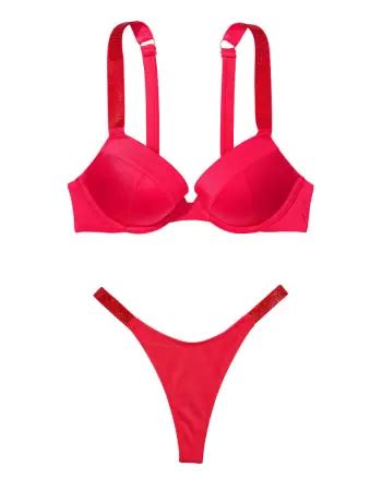Купальник Shine Strap Sexy Tee Push Up Bikini Set Wild Strawberry купити оригінал у Києві ціна