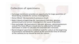 Double volume exchange transfusion- neonates | PPT