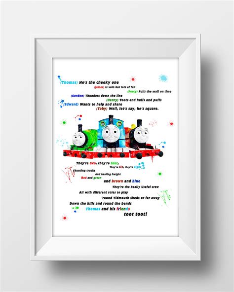 Thomas and Friends Poster Thomas Friends Watercolor Print - Etsy