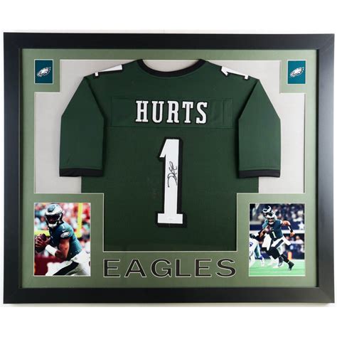 Jalen Hurts Signed Custom Framed Jersey Display Jsa Pristine Auction