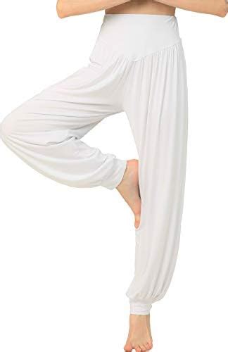 Hoerev Super Soft Modal Spandex Harem Yoga Pilates Pants White S