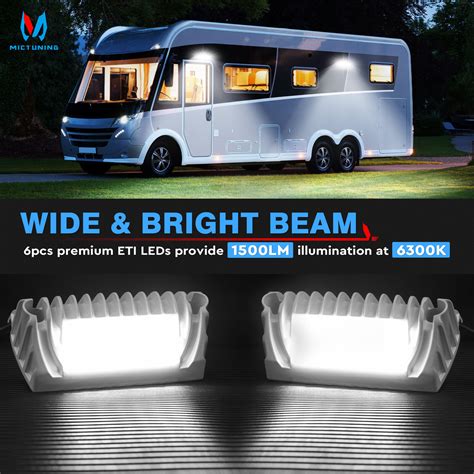 MICTUNING RV Exterior LED Porch Utility Light 12V RVs Trailers Campers