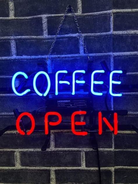 Queen Sense 14x10 Coffee Open Neon Sign Man Cave Pub Bar Artwork Handmade Wall Decor Neon