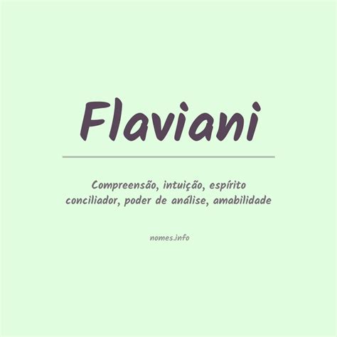 Significado Do Nome Flaviani