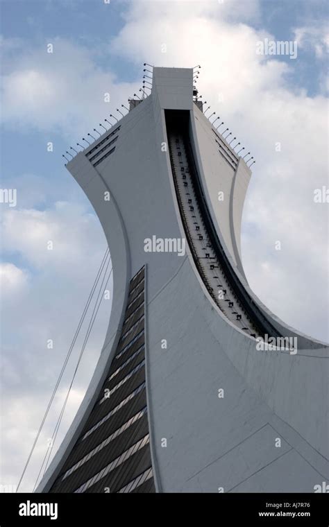 Olympic Tower in Olympic Park in Montreal Quebec Canada Stock Photo - Alamy