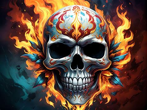 Fire Skull Art Background, Fire Skull, Skull Art Background Image And Wallpaper for Free Download