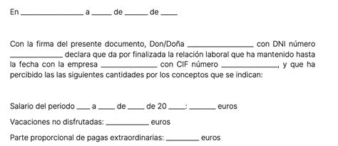 Documento De Liquidación Y Finiquito ¿cómo Hacerlo Plantilla