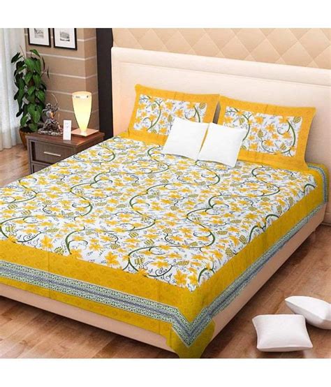 Kismat Collection Double Cotton Multicolor Floral Bed Sheet Buy