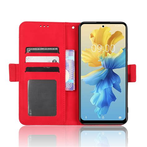 For Infinix Hot X Skin Feel Calf Texture Card Slots Leather Phone Case Red