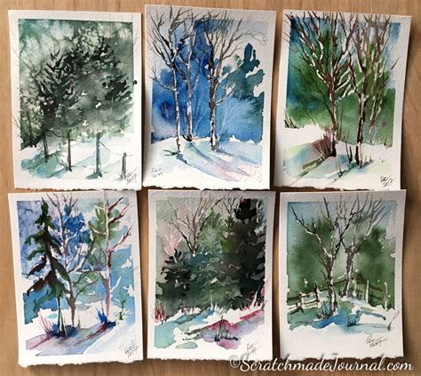 10-Minute Winter Woodland Watercolor Tutorial — Scratchmade Journal ...