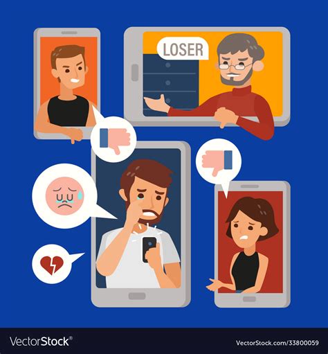 Cyber Bullying Concept Royalty Free Vector Image