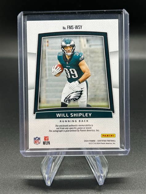 2024 Panini Certified Will Shipley Blue Mirror Freshman Fabric Auto 99