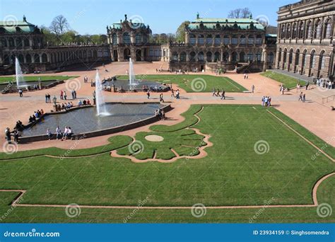 Zwinger Museum and Garden Dresden, Germany Editorial Stock Image - Image of light, refelxion ...