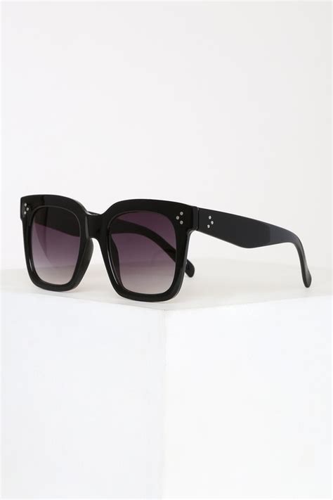 Cute Black Sunglasses Oversized Sunglasses Square Sunnies Lulus