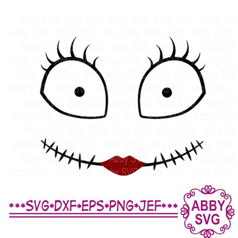 Halloween Svg Sally Svg Sally Face Svg Svg Cricut Silhouette Svg File