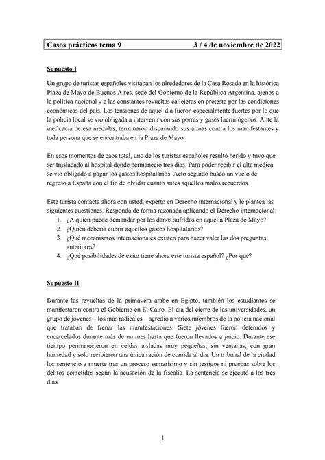 Tema 9 Casos Prácticos DIP Casos prácticos tema 9 3 4 de noviembre