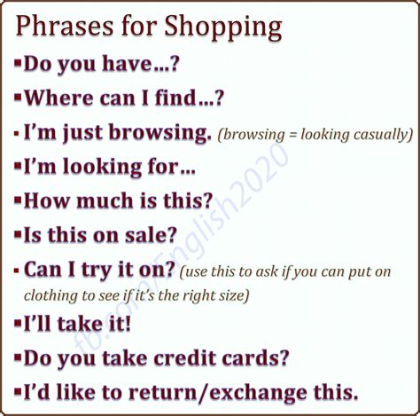 Forum Learn English Fluent Landphrases For Shopping