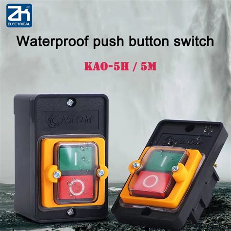 KAO 5H Waterproof Control Push Button Switch 10A 250V 380V Cutting