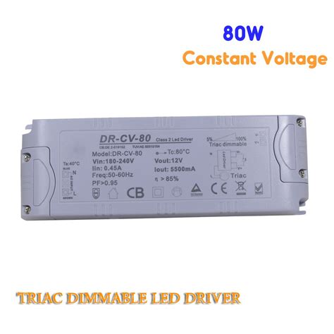 80W 12V 24V Constant Voltage TRIAC Dimmable Led Driver Dimming Power