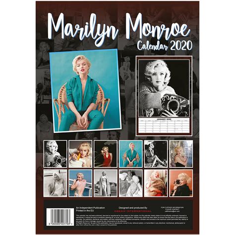 Calendrier 2020 Marilyn Monroe Format A3