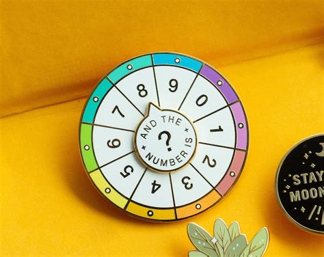 Spinning Numbers Enamel Pin Interactive Pin Spinning Pin Etsy