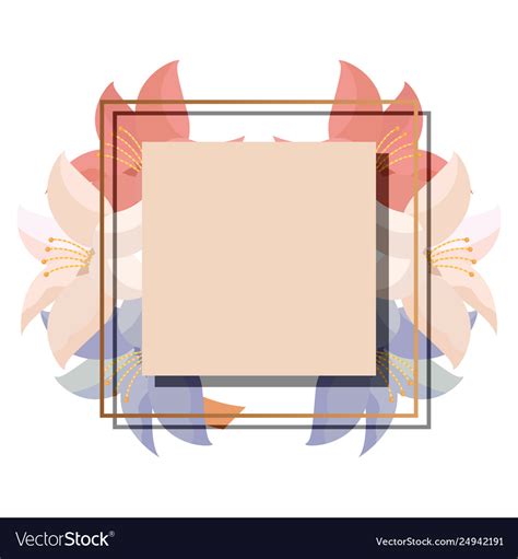 Cover Template Flowers Border Decoration Vector Image