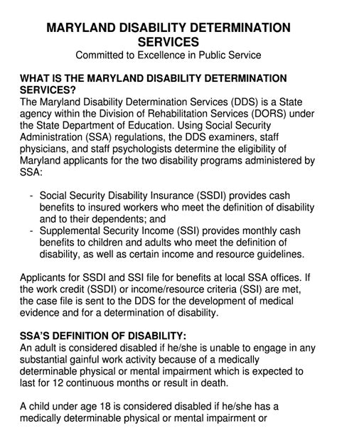 Fillable Online Disability Determination Services LARGE Fax Email Print