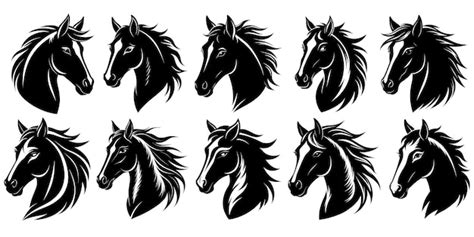 Black horse head silhouette on white background | Premium AI-generated ...