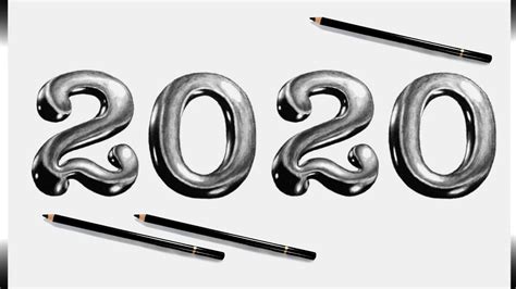 How To Draw 2020 Happy New Year 2020 Drawing Youtube