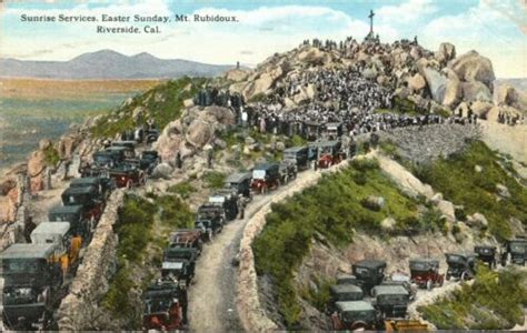 Mt Rubidoux Easter Sunday Service Riverside CA Aerial View Postcard