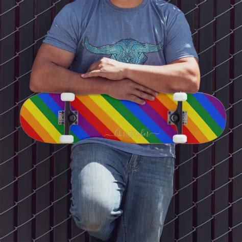 Lgbt Gay Pride Rainbow Stripes Colorful Flag Lgbtq Skateboard Zazzle