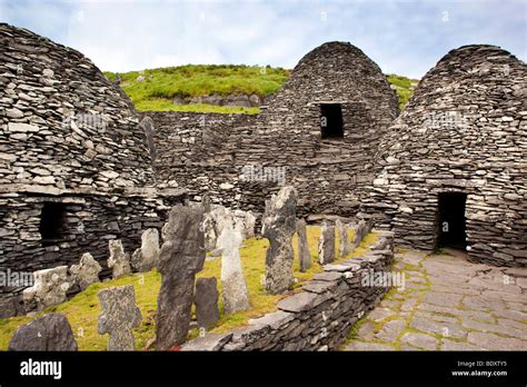 Michael Skellig Ireland Beehive Huts From Former Monastery Stock