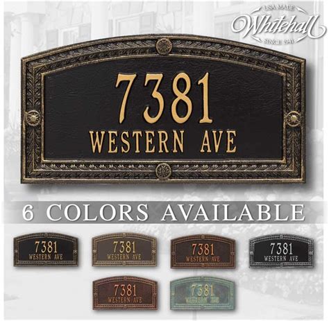 Amazon Whitehall Personalized Cast Metal Address Plaque The