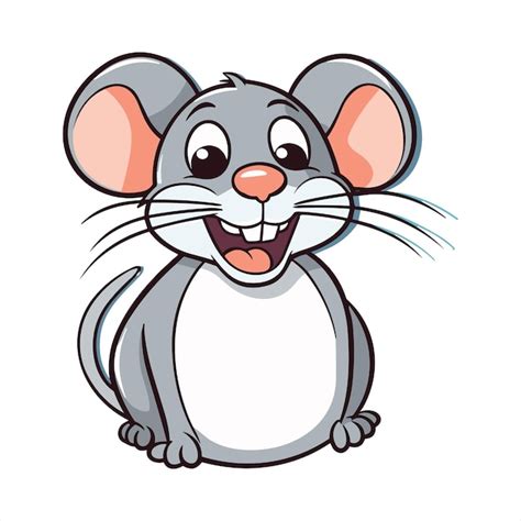 Rat Mignon Drôle Dessin Animé Kawaii Clipart Coloré Aquarelle Animal