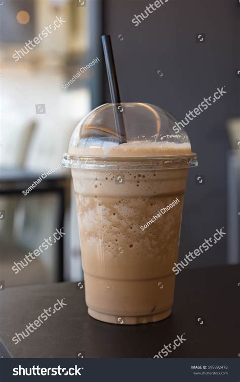 Cappuccino Frappe Plastic Cup Take Away Stock Photo 599392478